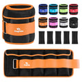Fragraim Adjustable Ankle Weights 1-3/4/5/6/8/10/12/15/20 LBS Pair with Removable Weight for Jogging, Gymnastics, Aerobics, Physical Therapy - color: Orange, style: 5 lbs each( 10 lbs pair)