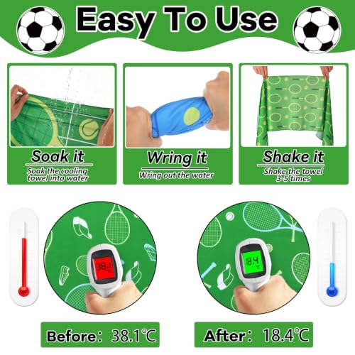 30Pcs Tennis Cooling Towels 40 x 12 Inch Towel Microfiber Breathable Chilly Sport Rags Absorbent Sweat Washcloth Sport Team Gifts Workout Ice Towel for Athletes Coach Gym Party Favors - style: Tennis