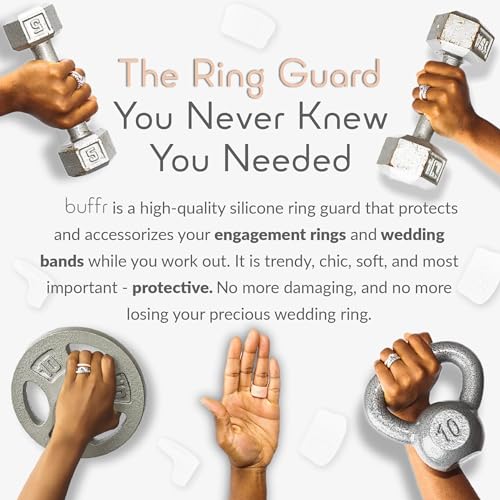 BUFFR Silicone Ring Protector – Wedding Band Guard for Gym & Fitness | Wedding Ring Protector with Anti-Slip Grip – Work Out Rubber Ring Guard for Women - color: Charcoal, size: 10