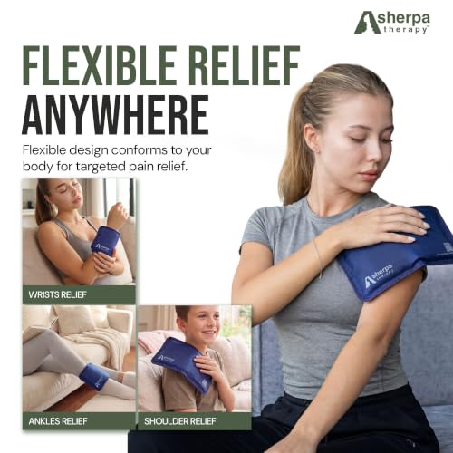 Small Soft Ice Packs for Injuries Reusable - Hot and Cold Flexible Gel Ice Packs Reusable for Ankle, Hand, Wrist, Head Pain Relief - 5" x 10" - 2PK - Blue - size: Small (2 pack), style: Blue