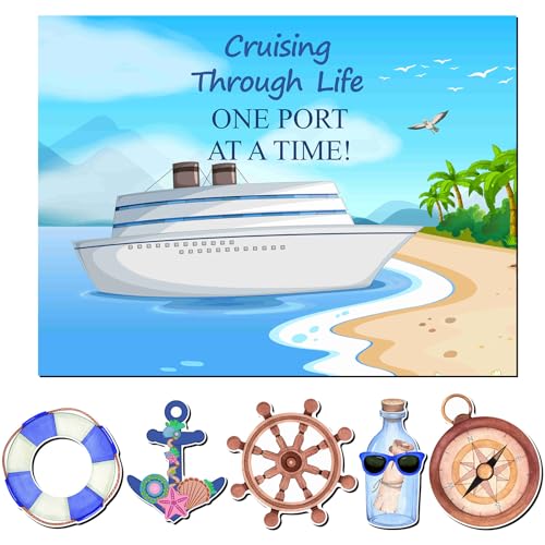 Kanayu 6 Pcs Sea Cruise Door Decorations Magnetic Large Ship Decorations Magnets Anchor Cruise Decor Car Fridge Magnet Decal for Carnival Stateroom Door - style: Sea