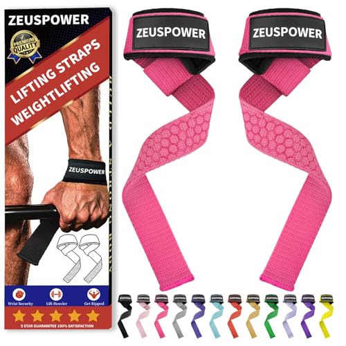 Lifting Straps Wrist Straps for Weightlifting Gym Straps Weight Lifting Deadlift Workout Women Men Dumbbell Straps for Hand RDL Strap Exercise Straps Dead Lift Cotton Neoprene Padded Zeus Power - color: 13-Magenta Silicone