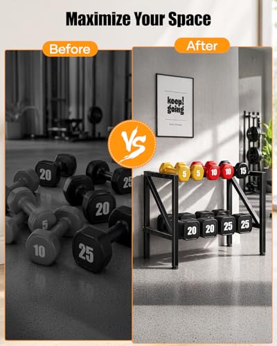 FHXZH Dumbbell Rack Stand Only - Adjustable Weight Rack for Home Gym, Heavy-Duty Weight Stand for Dumbbells Kettlebells - color: Black-Small