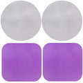 Jiozermi 4pcs Rubber Jar Opener Gripper Pads, Purple and Grey | Anti-Slip, Multi-Purpose, Kitchen Coasters, Bottle Lid Openers - color: Round Grey+Square Purple
