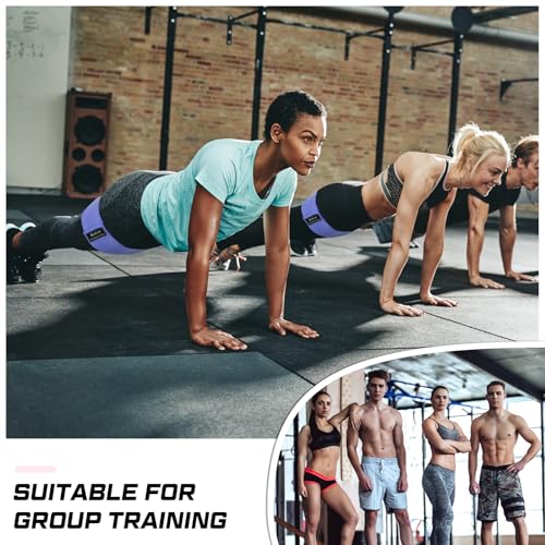 12 Pcs Fabric Resistance Bands for Working Out Non-Slip Booty Exercise Loop Bands for Women Men Glutes Hip Thigh Butt Yoga Pilates Fitness Gym, Light Medium Heavy - color: Dark Purple, style: Heavy Resistance