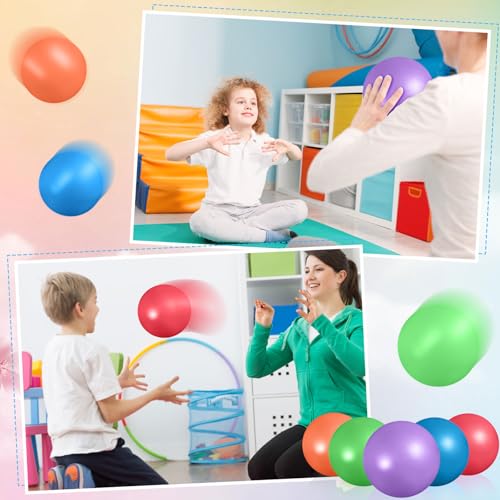 Aoriher 10 Pack 9 Inch Small Pilates Ball Bulk Mini Exercise Ball Portable Non-Slip Workout Yoga Balls with Air Pump for Stability, Barre, Fitness, Balance, Physical &Core, Gym Home Office Use - color: Rainbow Color