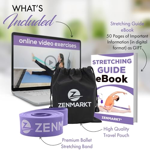 Ballet Stretch Bands for Flexibility, Strength and Dance Training | Ideal for Ballet, Gymnastics, Cheerleading and Pilates, Perfect for Practice, Training and Competitions - color: Purple