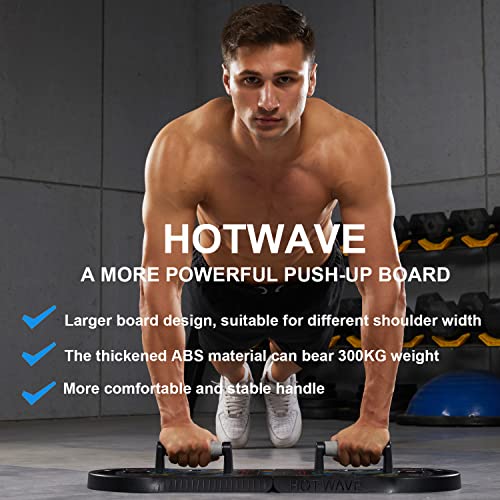 HOTWAVE Push Up Board, Portable PushUp Board, Foldable 20 in 1 Push Up Bar | Multifunctional Pushup Handles for Floor, Professional Strength Training Equipment For Men and Women at Home Gym - color: Black