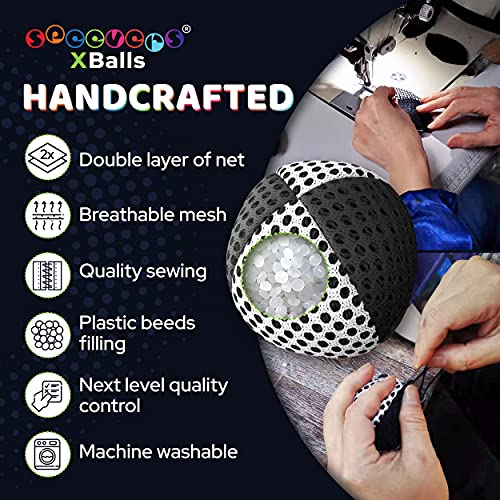 speevers Juggling Balls for Beginners and Professionals Set of 3, 14 Colors Available, 2 Layers of Net and Carry Case, Xballs Juggling Balls (Black - White, 3.2 oz) - color: Black - White, size: 3.2 oz
