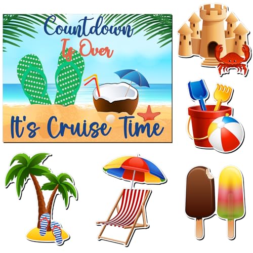 Kanayu 6 Pcs Summer Cruise Door Decorations Magnetic Large Ship Decorations Magnets Anchor Cruise Decor Car Fridge Magnet Decal for Carnival Stateroom Door - style: Cruise