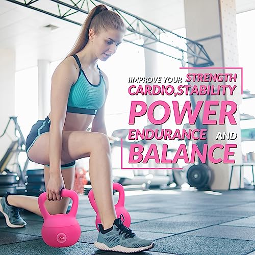 Signature Fitness Soft Kettlebells - Sea and Iron Sand Filled Weights for Women and Men - Color Coded Soft Vinyl Kettlebells, Multiple Sizes - style: C. 15-Pound