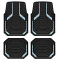 PIC AUTO Car Floor Mats, Light Blue Sparkly Crystal Bling Glitter Car Mats Set, Front and Rear Heavy Duty Rubber Car Mats with Anti-Slip Backing, All Weather, Trim-to-Fit for SUVs, Trucks, Sedan, Vans - color: Light Blue Glitter