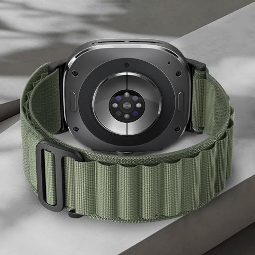 Trail Band for Samsung Galaxy Watch Ultra Bands 47mm Men/Women,Rugged Fabric Nylon Alpine Sport Loop Strap for Samsung Galaxy Watch 7 Ultra Band 47 mm 2024 Breathable Replacement Wristband - color: 04-Army Green
