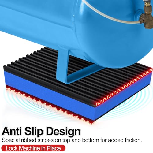 8 Pack Anti Vibration Pads for Washing Machine 2"x2"x7/8", Sound Isolation Vibrating Pad Ribbed Rubber Damping Mat EVA Center for Air Compressors, Conditioner, Treadmill, HVAC Washer Dryer - size: 2" - 8 Pack