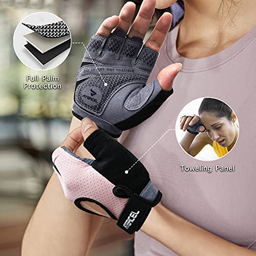 ATERCEL Weight Lifting Gloves Full Palm Protection, Workout Gloves for Gym, Cycling, Exercise, Breathable, Super Lightweight for Mens and Women - color: Pink, size: Small (Pack of 2)