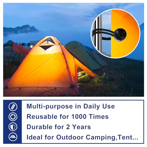 Ball Bungee Cords 6 Inch Bungee Cord with Balls, 50 PCS Heavy Duty Bungie Cord Balls Canopy Tarp Tie Down Bungee Balls for Camping, Shelter,Cargo,Tent Poles UV Resistant - size: 6 Inch