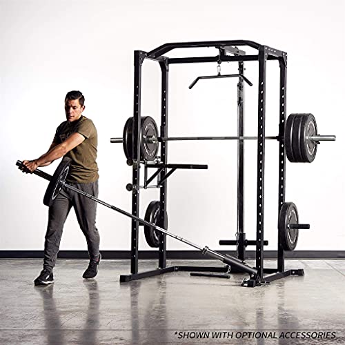 REP Fitness PR-1100 Power Rack - 700 lbs Rated Lifting Cage for Weight Training - color: Black, style: Power Rack + Dip Attachment + Lat Pulldown + Landmine Attachment