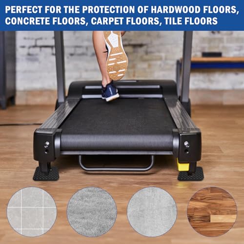 6 Pcs Walking Pad Mat, Treadmill Mat Pads, 4" x 4" x 0.2" Double-Sided Non-Slip Exercise Equipment Mat, High Density Silicone Anti Vibration Pad for Protect Floors, Noise Reduction - size: 4"x4"x0.2" (6PCS)