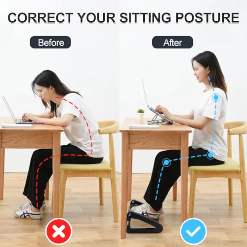 Foot Rest for Under Desk at Work - Six Heights Adjustable Under Desk Footrest - Ergonomic Foot Stools for Under Office Desks - Desks Foot Rest with Massage Rollers - Leg Rest for Chair (Black) - color: Black