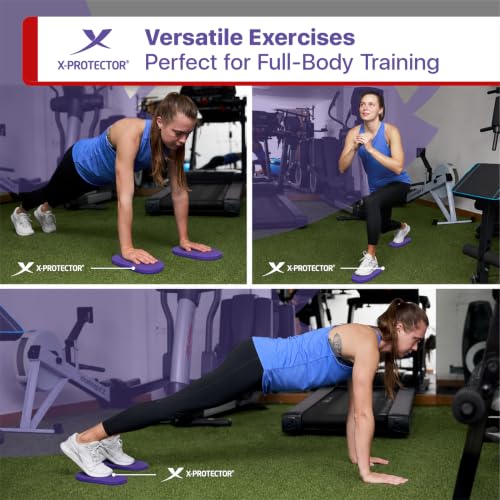 X-Protector Sliders for Working Out - 2 PCS - Double-Sided Exercise Sliders for Hard & Carpeted Floors - Gliders for Exercising! - color: Purple
