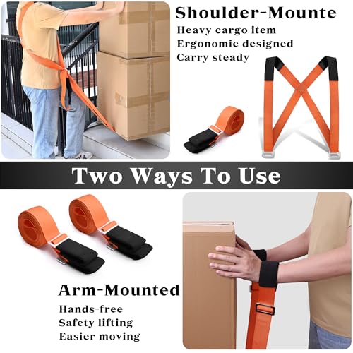 DEYACE Moving Straps 2-Person Lifting Straps for Moving Item up to 800 lbs - color: Orange