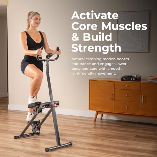 Sunny Health & Fitness Stair Stepper & Climber Exercise Equipment for Home Workout, Compact Cardio Training Machine - color: Dark Gray