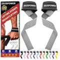 Lifting Straps Wrist Straps for Weightlifting Gym Straps Weight Lifting Deadlift Workout Women Men Dumbbell Straps for Hand RDL Strap Exercise Straps Dead Lift Cotton Neoprene Padded Zeus Power - color: 07-Dark Grey Silicone
