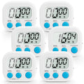 6 Pack Digital Kitchen Timer Multi-Function Magnetic Timers Classroom Timer for Kids Loud Alarm Big LCD Display Electronic Count Up Countdown Timers for Cooking, Classroom, Exercise, Meeting, White - color: White