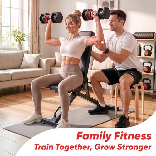 PIRIER Adjustable Dumbbell Set 25/50LB Dumbbells Weight, 10-in-1/18-in-1 Weight Dumbbell with Anti-Slip Metal Handle and Bicep Supports for Comprehensive Full Body Strength Training - color: Black-25LB-Pair