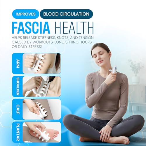 Fascia Massage Tool for Back, Neck & Body – Myofascial Release, Deep Tissue Muscle Massager, Cellulite & Muscle Knot Relief, Handheld Fascia Blaster Tool for Home, Gym & Travel