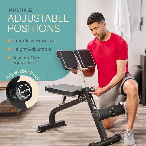 Lifepro SculptTrainer Roman Chair – 20+ Exercises, Foldable, 330 lb Cap | Hyperextension, hip thrusts, sit-ups & back extensions, 10 height positions, padded seat + dual rollers, alloy steel - color: Charcoal Gray, size: Large