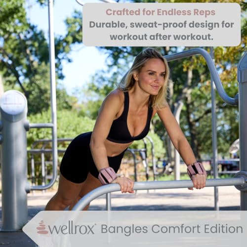 Wellrox Weighted Bangles – Adjustable Ankle and Wrist Weights for Women & Men – Set of Ankle Weights 2 lbs (1 lb Each Wrist Weight) | Weighted Arm Bands for Pilates, Yoga, Running & Walking - color: Dusty Rose