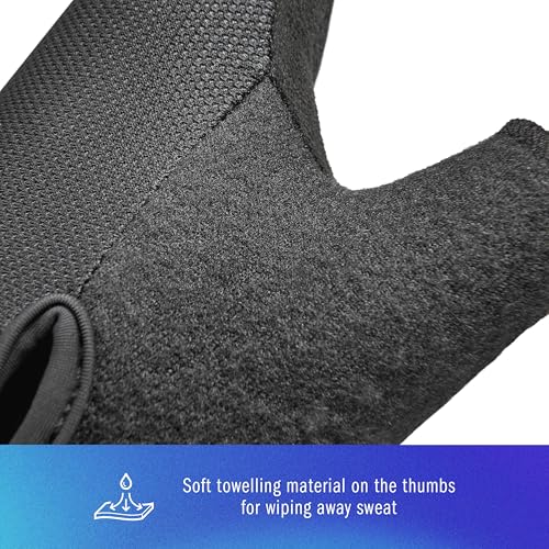 adidas Essential Training & Weightlifting Gloves, Fingerless Workout Gloves - color: Blue, size: Large