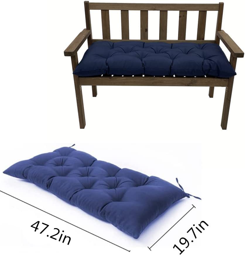 SEAHOME Indoor/Outdoor Bench Cushion,Waterproof Swing Seat Cushion,Outdoor Chair Cuhion,for Lounger Garden Furniture Patio Loveseat (47.2'' x 19.7'', Navy) - color: Navy, size: 47.2" x 19.7"