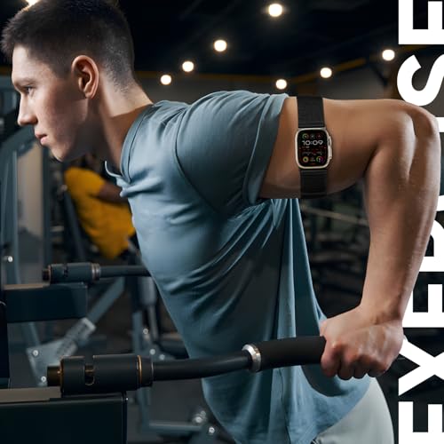 Arm/Ankle Band Compatible with Apple Watch 38mm 40mm 41mm 42mm 44mm 45mm 46mm 49mm for Women Men, Adjustable and Breathable Nylon Armband/Ankle Strap for iWatch SE3 2 1 Ultra Ultra2 Ultra3 Series 11 10 9 8 7 6 5 4 3 2 1 - color: Standard (Black), size: 38