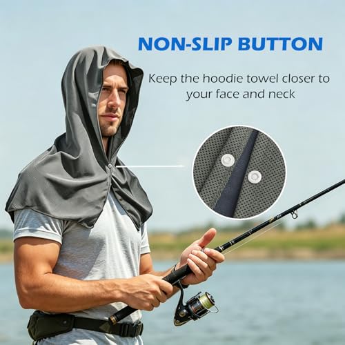 3 Pack Cooling Hoodie Towel, UPF 50 Sun Protection Cooling Towels for Neck and Face, Quick Drying Ice Towels for Hot Weather, Cooling Neck Wraps for Sport, Workout, Gym, Camping