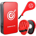Punching Mitts Kick Pack Set, Boxing Pads Curved Focus Punching Mitts Kickboxing Striking Target Pads for Kids Men Women, Martial Arts Training Equipment for Boxing Taekwondo Karate Muay Thai - style: 3 in 1 Boxing Equipment Kit