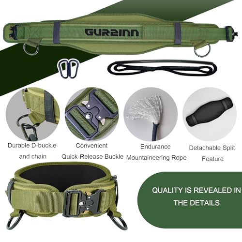 Weight Lifting Belt Gym Fitness with Quick Locking, Dip Belt with rope, Weighted Pull Up Belt for Gym Fitness Powerlifting Squat - color: Green, size: Medium