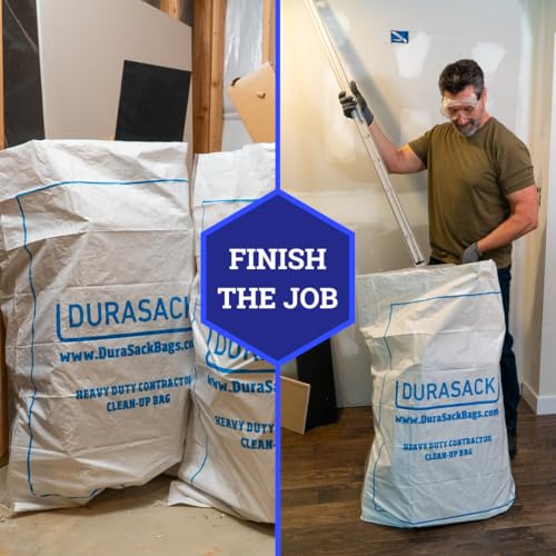 DURASACK Contractor Bags Heavy Duty 40-Gallon, Pack of 16 | Reusable White Woven Polypropylene Contractor Garbage Bags