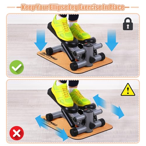Under Desk Elliptical Mat - Non-Slip Exercise Equipment for Peloton Bike, Small Exercise Mat for Desk Workout Equipment - color: Cork