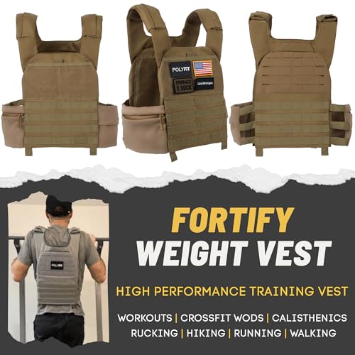 Polyfit Fortify Weighted Vest - Workout Vest for Men & Women - color: Tan