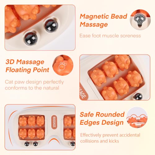 Meifuly Double Foot Massage Roller for Plantar Fasciitis, Portable Dual Foot Roller Tool for Home Use(Orange) - color: Orange
