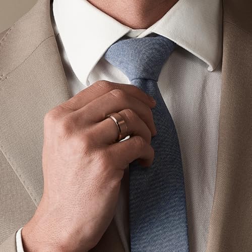 The Ridge Tungsten Rings For Men - Mens Wedding Band - Strong, Durable, and Scratch-Resistant Beveled Ring With Silicone Band - color: 18K Rose Gold