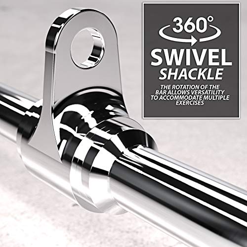 Synergee Lat Bar 48" – Wide and Narrow Grip Cable Attachment