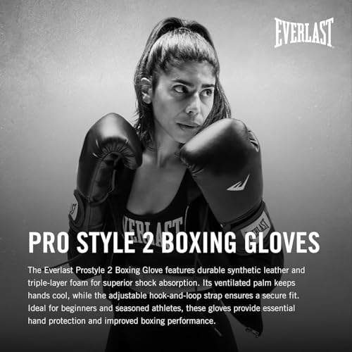 Everlast Prostyle 2 Youth Boxing Gloves, Entry Level Training Gloves for Men and Women, Secure Fit Hook and Loop Closure & Ventilation, Heavy Bag & Speedbag Training. - color: Blue
