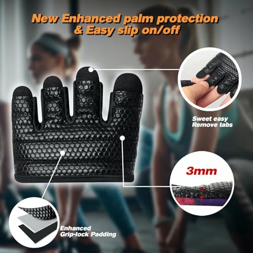 Minimal Workout Gloves for Women Men, Micro Fingerless Gym Gloves Grip Pads | Work Out Gloves for Kettlebells, Weight Lifting, Exercise, Pull Up, ,Cross Training, Silicone Grip Lifting Half Finger Gloves - color: 4-Galaxy, size: Medium