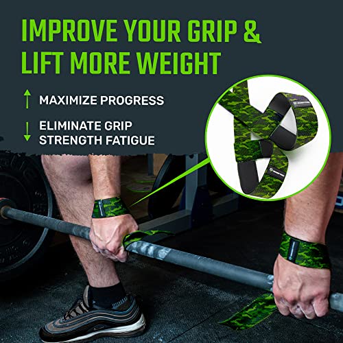 Gradient Fitness Lifting Straps | Wrist Straps for Weightlifting, Deadlift Straps, Lifting Straps for Weightlifting, Straps for Weight Lifting, Weight Lifting Straps for Men/Women, Gym Lifting Grips - color: Camo