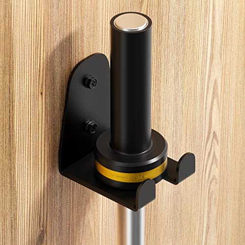 JNIHEEP Olympic Barbell Hanger,Garage Gym Bar Wall Rack,Vertical Barbell Mount Rack,Black Powder Coated,Space Saving Commercial or Home Gym Accessory,Holds Under 33mm Bar Size - color: ‎Black 1Hook