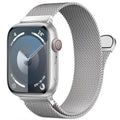 Stainless Steel Milanese Loop Compatible with Apple Watch Bands 46mm 44mm 45mm 49mm men and women,Magnetic Clasp Replacement for iWatch Ultra Series 11 10 9 8 7 SE 6 5 4 3 2 1 - color: Silver, size: 44/45/46/49mm