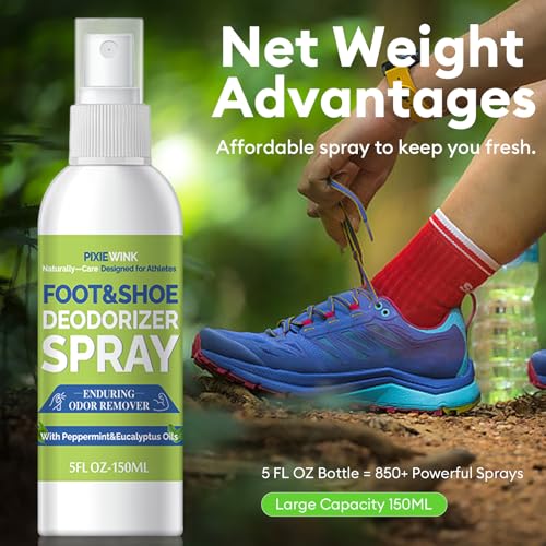 Foot & Shoe Deodorizer Spray, Odor Eliminator for Smelly Shoes & Feet | 5 fl oz, Instantly Eliminates Odors from Shoes, Boots, Sneakers & Feet, Long-Lasting Freshness for Everyday Wear - size: 5 Fl Oz (Pack of 1)